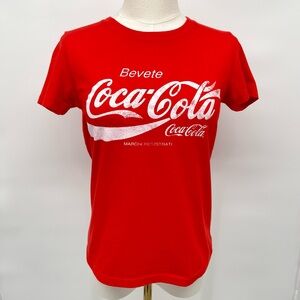 Coca-Cola Short Sleeve Top Women’s Small Red White T-Shirt